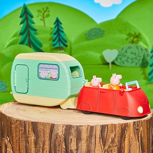 Hasbro Peppa Pig Caravan Playset with 3 Figures and 6 Accessories - Ideal Preschool Toy for Kids, Ages 3+