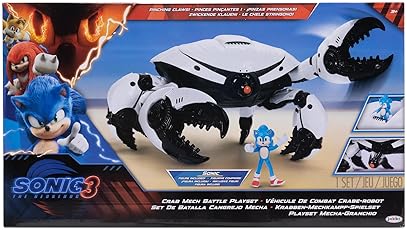 Sonic The Hedgehog Sonic 3 Movie Crab Mech Playset with Sonic Figure - Officially Licensed Toy Set for Kids