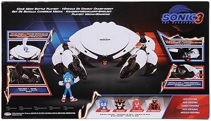 Sonic The Hedgehog Sonic 3 Movie Crab Mech Playset with Sonic Figure - Officially Licensed Toy Set for Kids