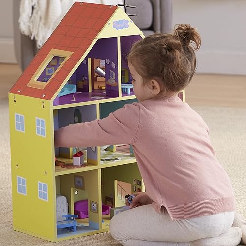 Hasbro Peppa Pig Wooden Playhouse Set with 8 Rooms, Figures & Accessories, Eco-Friendly, Ages 3+ (Amazon Exclusive)