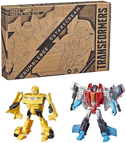 Hasbro Transformers Bumblebee and Starscream Action Figures 2-Pack - Kids 6+ - 7-inch - Amazon Exclusive
