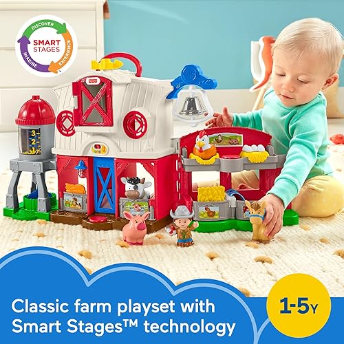 Fisher-Price Little People Farm Playset for Kids 1+ Years with Smart Stages (Amazon Exclusive)