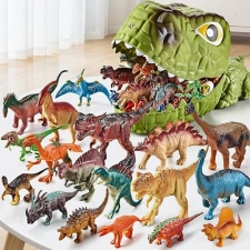 Vanvimen Toys Jurassic Dinosaur Toys Set with Carrier Track - Ideal Gifts for Boys 3-7 Years Old