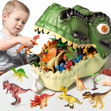 RISUNTOY Realistic Dinosaur Toys Playset for Kids 3-5 Years, 45PCS Jurassic Figures with Eggs&Trees, Educational Gift