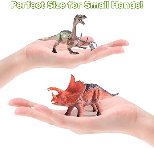 RISUNTOY Realistic Dinosaur Toys Playset for Kids 3-5 Years, 45PCS Jurassic Figures with Eggs&Trees, Educational Gift