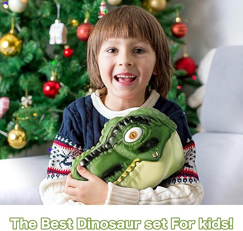 RISUNTOY Realistic Dinosaur Toys Playset for Kids 3-5 Years, 45PCS Jurassic Figures with Eggs&Trees, Educational Gift