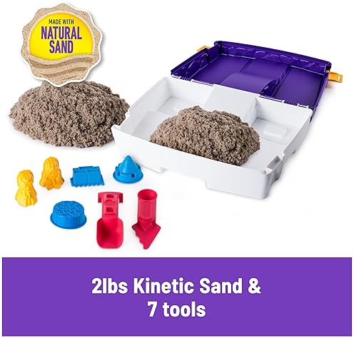 Spin master Kinetic Sand Box Set with 2lbs Play Sand, Molds & Tools - Sensory Toys for Kids 3+