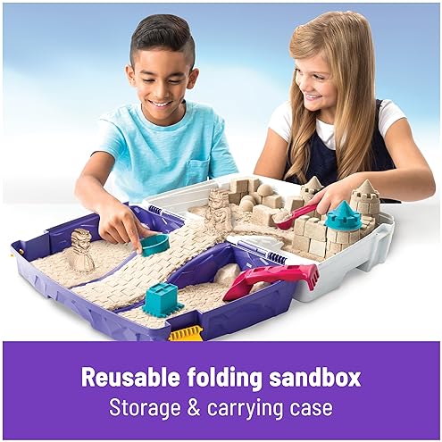 Spin master Kinetic Sand Box Set with 2lbs Play Sand, Molds & Tools - Sensory Toys for Kids 3+