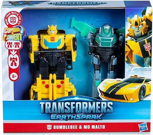 Hasbro Interactive Transformers EarthSpark Cyber-Combiner Bumblebee & Mo Malto Action Figures for Kids 6+"