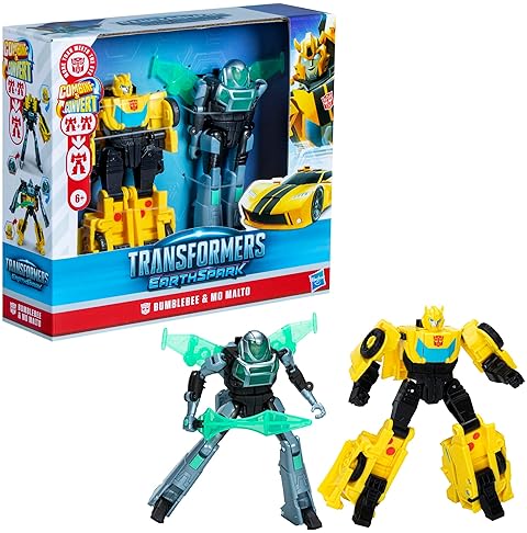Hasbro Interactive Transformers EarthSpark Cyber-Combiner Bumblebee & Mo Malto Action Figures for Kids 6+"