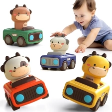 İPlay Baby Animal Racing Cars Set for Toddlers 1-3 - Push & Go Friction Toys