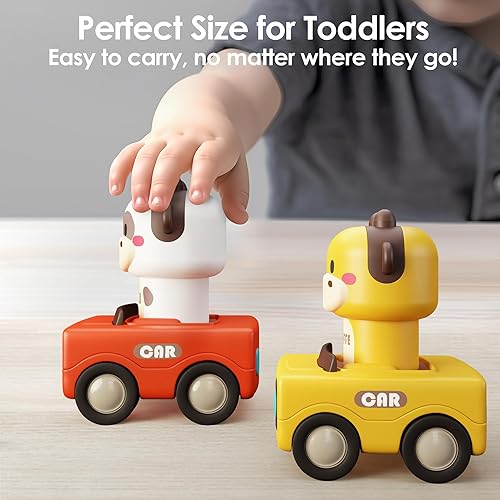 İPlay Baby Animal Racing Cars Set for Toddlers 1-3 - Push & Go Friction Toys