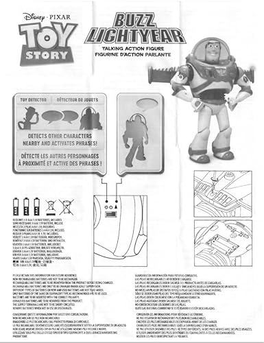 Disney Buzz Lightyear Talking Action Figure, Toy Story, 10+ English Phrases, Interactive with Other Toys