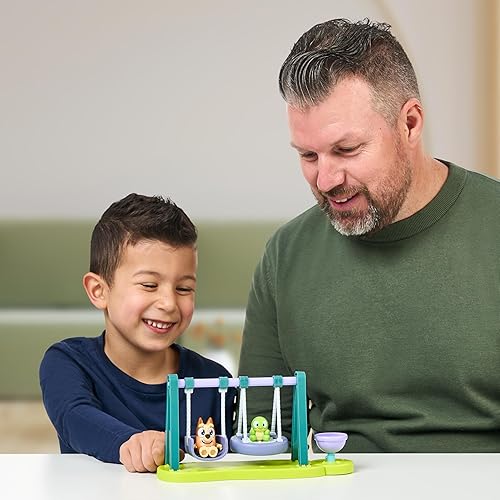 Moose Toys Bluey Mini Playset with Turtleboy Playground, Bingo Figure, Swing & Spin - Fun on the Playground!