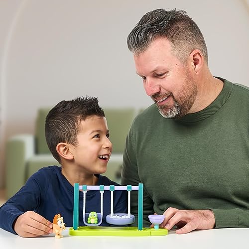Moose Toys Bluey Mini Playset with Turtleboy Playground, Bingo Figure, Swing & Spin - Fun on the Playground!