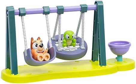 Moose Toys Bluey Mini Playset with Turtleboy Playground, Bingo Figure, Swing & Spin - Fun on the Playground!
