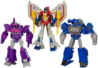 Hasbro Transformers Decepticon Commander 3-Pack - Starscream, Shockwave & Soundwave, Interactive Toys for Kids 6+ (Amazon Exclusive)