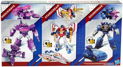 Hasbro Transformers Decepticon Commander 3-Pack - Starscream, Shockwave & Soundwave, Interactive Toys for Kids 6+ (Amazon Exclusive)