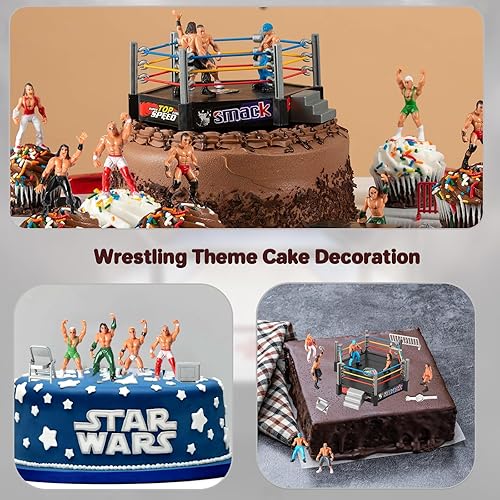 HAPTİME 32-Piece Wrestling Toys Playset with Action Figures & Accessories for Kids - Perfect Gift for Boys & Girls Ages 2-6