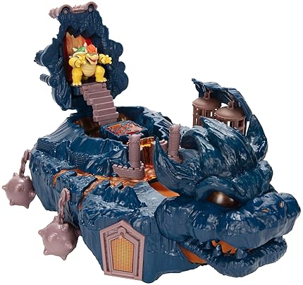 Jakks Pacific Super Mario Bowser Island Castle Playset with 2.5” Bowser Figure & Interactive Pieces