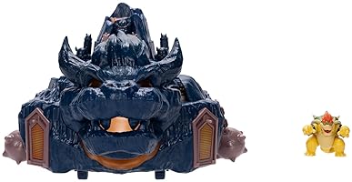 Jakks Pacific Super Mario Bowser Island Castle Playset with 2.5” Bowser Figure & Interactive Pieces