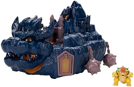 Jakks Pacific Super Mario Bowser Island Castle Playset with 2.5” Bowser Figure & Interactive Pieces