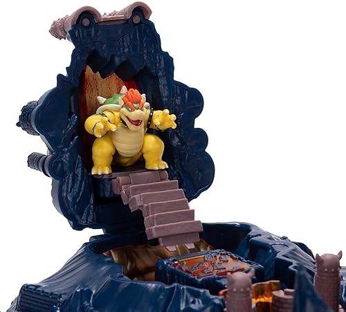 Jakks Pacific Super Mario Bowser Island Castle Playset with 2.5” Bowser Figure & Interactive Pieces