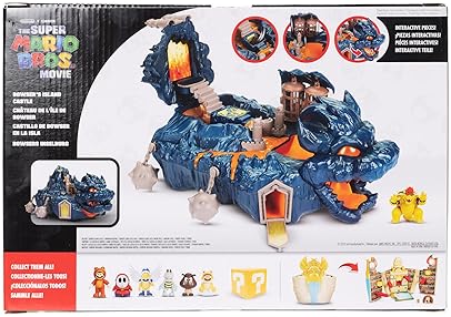 Jakks Pacific Super Mario Bowser Island Castle Playset with 2.5” Bowser Figure & Interactive Pieces