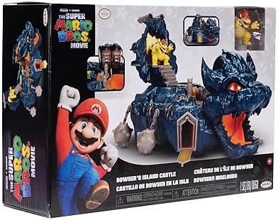 Jakks Pacific Super Mario Bowser Island Castle Playset with 2.5” Bowser Figure & Interactive Pieces