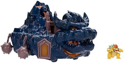 Jakks Pacific Super Mario Bowser Island Castle Playset with 2.5” Bowser Figure & Interactive Pieces