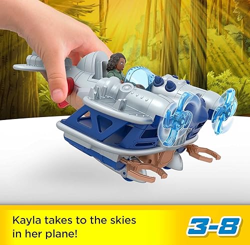 Fisher Price Jurassic World Dominion Kayla Watts Figure & Toy Plane Set for Kids Ages 3+, Air Tracker with Projectiles