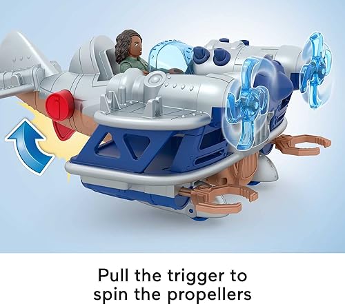 Fisher Price Jurassic World Dominion Kayla Watts Figure & Toy Plane Set for Kids Ages 3+, Air Tracker with Projectiles