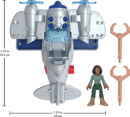 Fisher Price Jurassic World Dominion Kayla Watts Figure & Toy Plane Set for Kids Ages 3+, Air Tracker with Projectiles