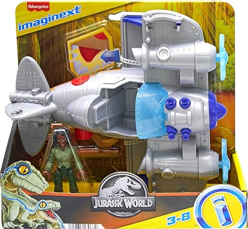 Fisher Price Jurassic World Dominion Kayla Watts Figure & Toy Plane Set for Kids Ages 3+, Air Tracker with Projectiles