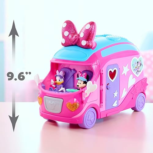 Just Play Disney Junior Minnie Mouse Bows-A-Glow Rolling Glamper Playset, 13-Piece Figures, Kids Toys, Amazon Exclusive
