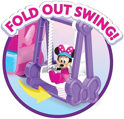 Just Play Disney Junior Minnie Mouse Bows-A-Glow Rolling Glamper Playset, 13-Piece Figures, Kids Toys, Amazon Exclusive