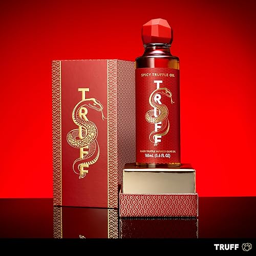 TRUFF Spicy Black Truffle Oil - Gourmet Infused Olive Oil for Dressing, Seasoning, or Drizzling - Non-GMO, Gluten-Free - 5.6 fl.oz