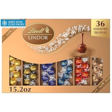Lindt LINDOR Deluxe Assorted Chocolate Truffles Gift Box - 15.2 oz, Full Size
