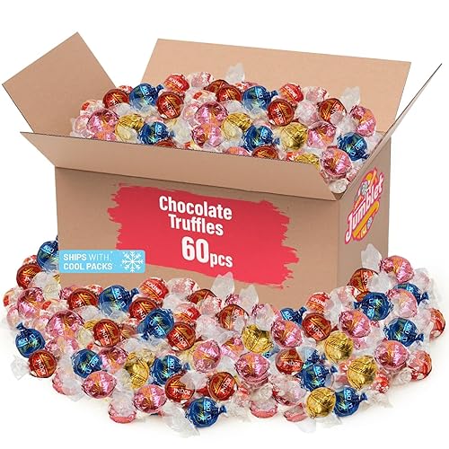 Jumblet Delicious Lindt Chocolate Truffles - 60 Assorted Lindor Truffles for Gifting & Sharing
