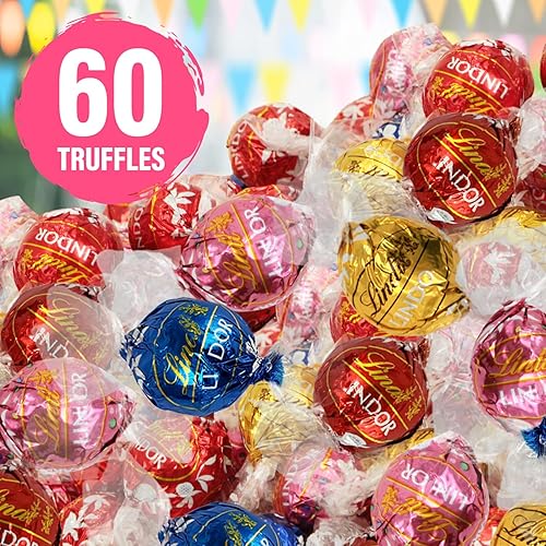 Jumblet Delicious Lindt Chocolate Truffles - 60 Assorted Lindor Truffles for Gifting & Sharing