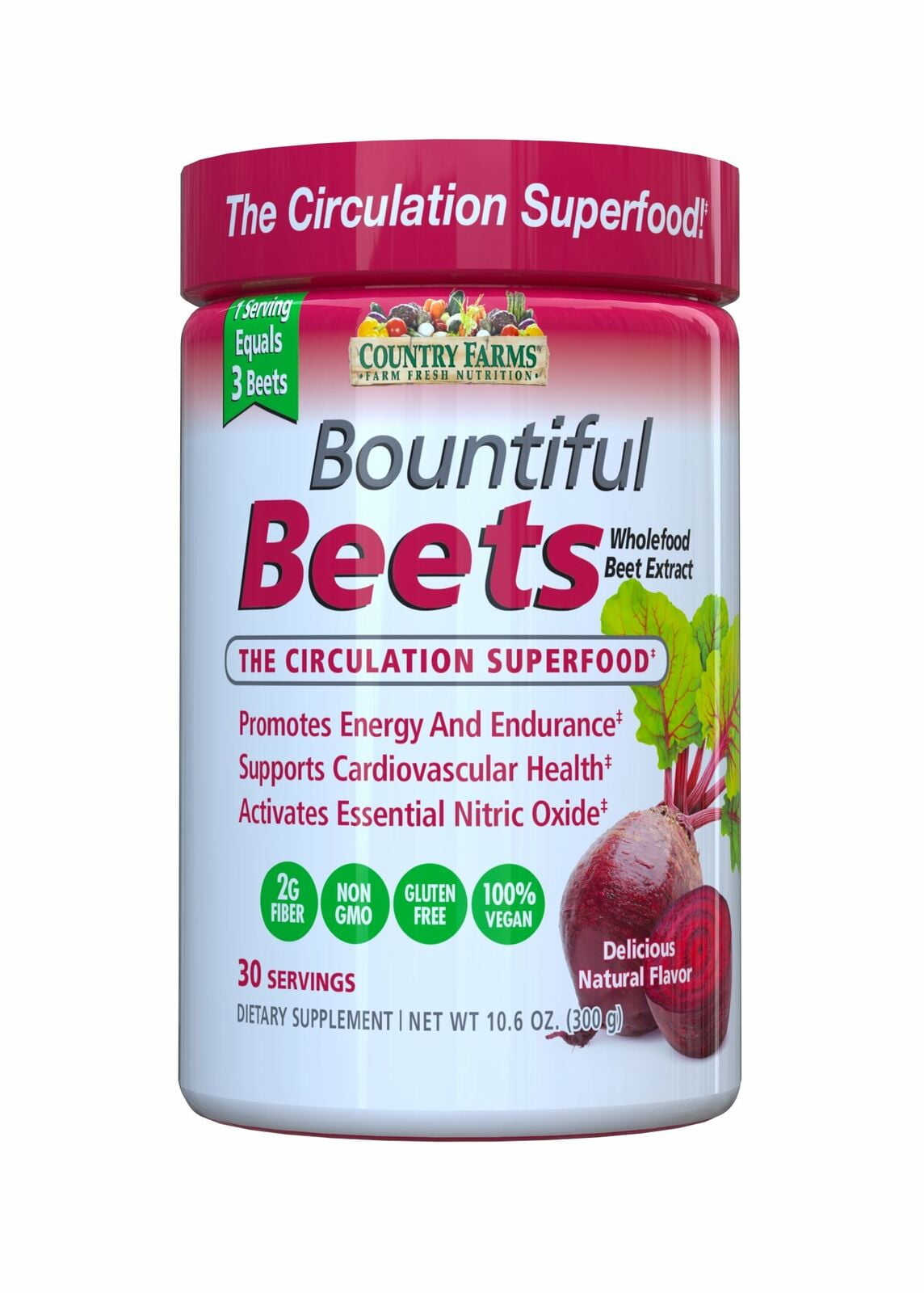 COUNTRY FARMS ORGANIC BEET POWDER EXTRACT, NATURAL FLAVOR, 4-PACK, 10.6OZ