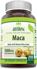 HERBAL SECRETS MACA 500MG: 250 CAPSULES FOR ENERGY AND VITALITY
