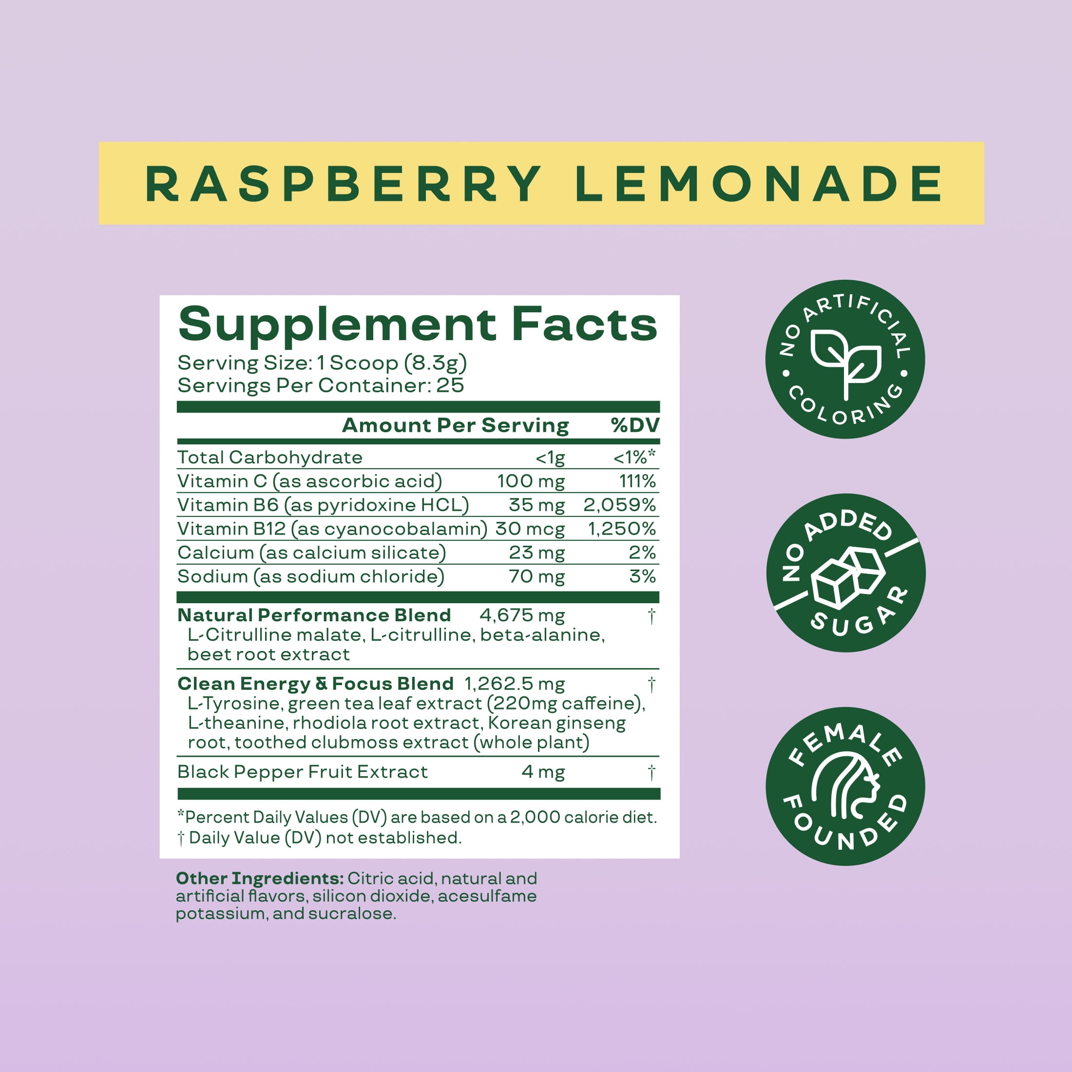 BLOOM NUTRITION RASPBERRY LEMONADE PRE-WORKOUT FOR HIGH ENERGY, 25 SERVINGS