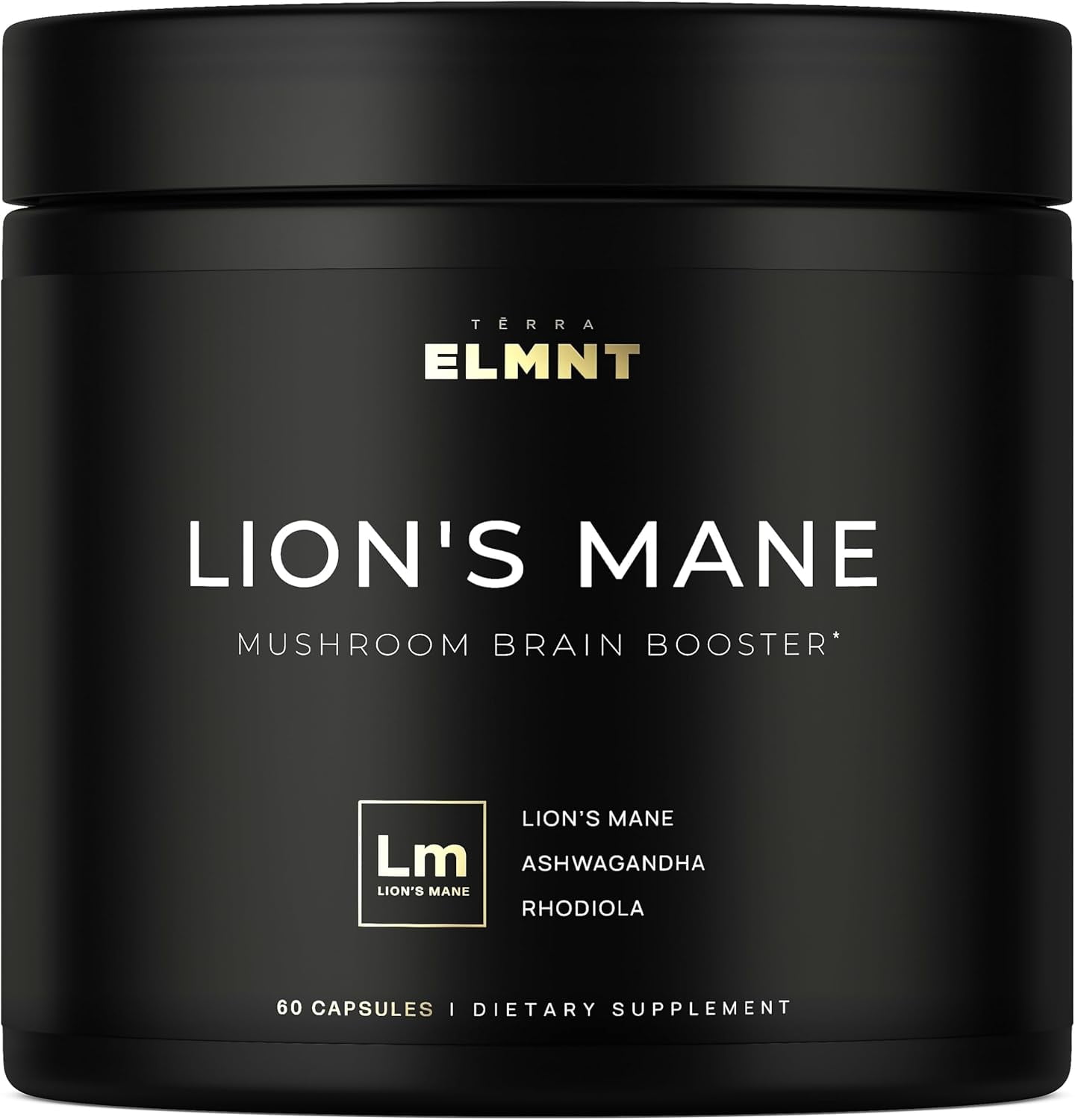 ELMNT LIONS MANE MUSHROOM SUPPLEMENT - 16X STRENGTH NOOTROPIC ENERGY FOCUS MEMORY PILLS