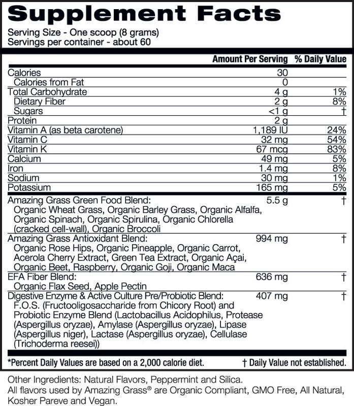Amazing Grass Organic Berry Green Superfood Powder, 17oz Bottle - 60 Servings