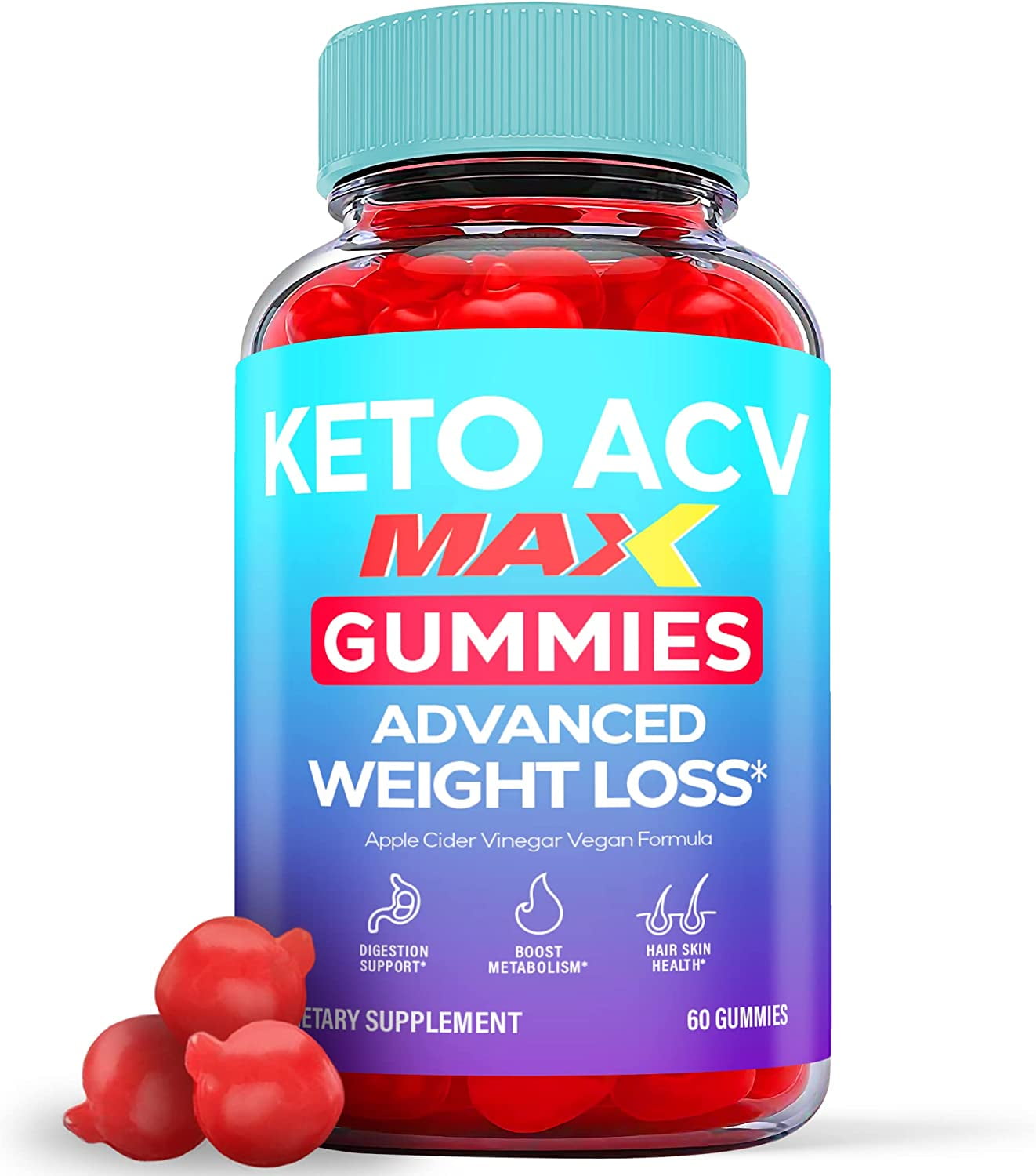 KETO ACV MAX GUMMIES: WEIGHT LOSS SUPPLEMENT FOR ENERGY & METABOLISM - 60 GUMMIES
