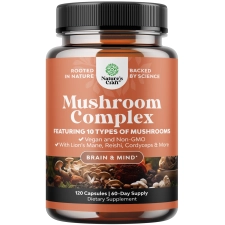 Natures Craft 10X Lions Mane Mushroom Complex Capsules - Adaptogenic Brain Support Supplement