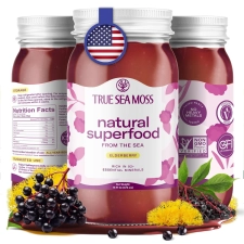 True Sea Moss Organic Elderberry Sea Moss Gel Supplement, 16 fl oz - Wildcrafted Irish Sea Moss