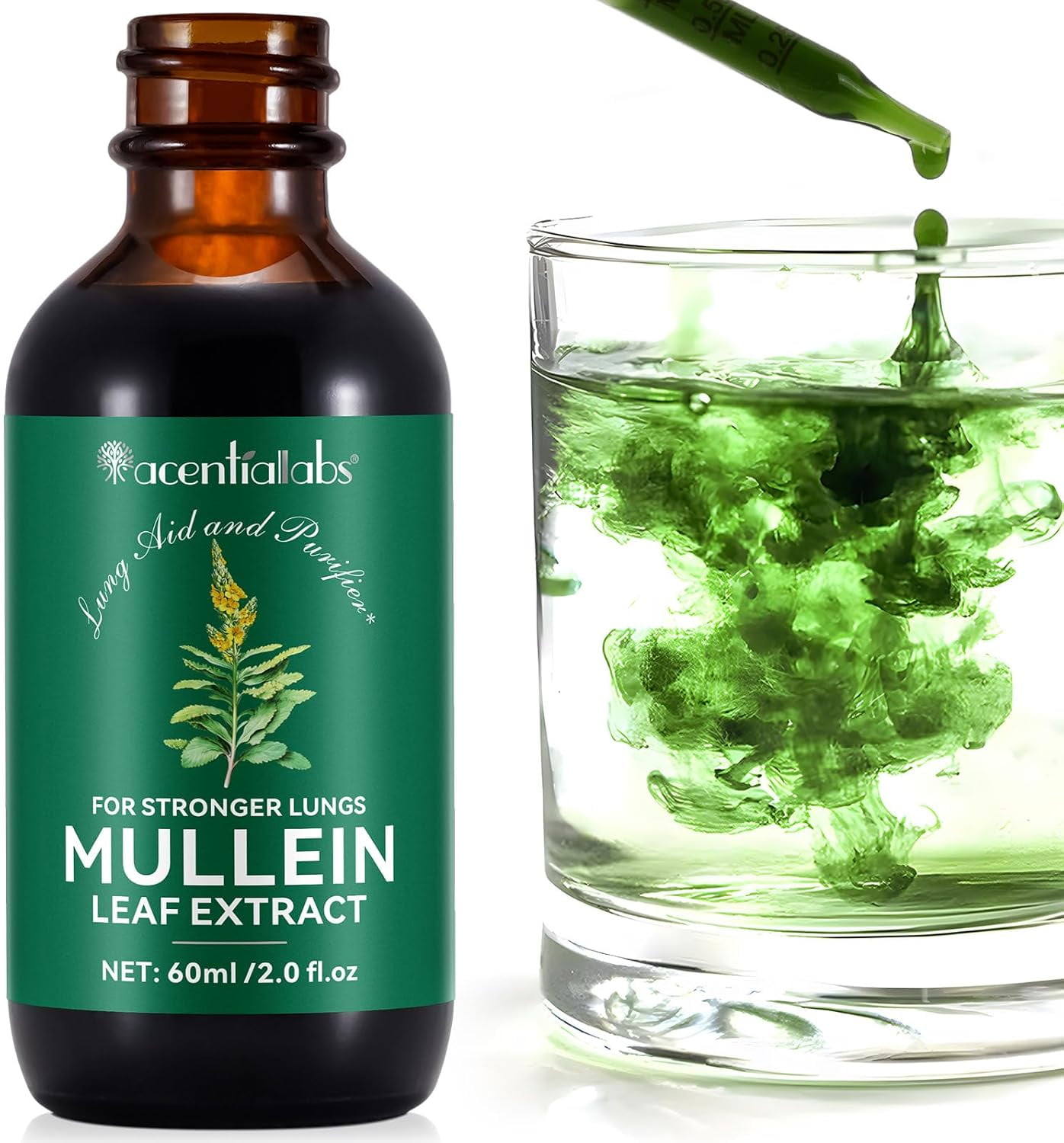 Maani Essence Mullein Leaf Liquid Drops with Chlorophyll - 60ml Premium Extract
