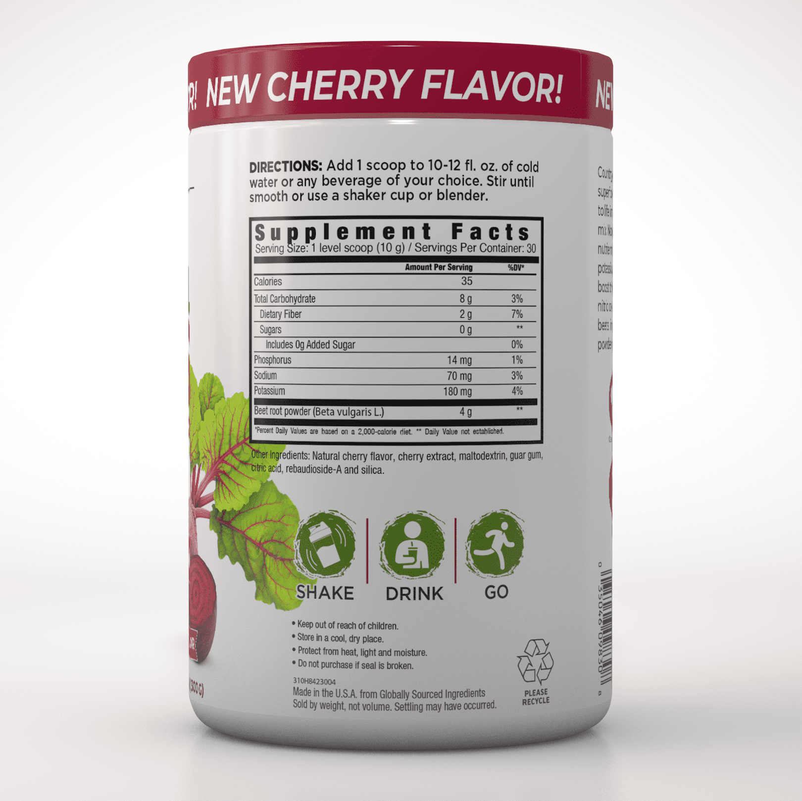 Country Farms-Bountiful Beets Cherry Circulation Superfood, Nitric Oxide Booster, 10.6 oz